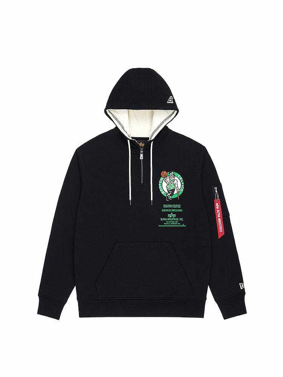 Nba Alpha Industries Nba X Alpha X New Era Hoodies, T-Shirts Und Shorts | Boston Celtics X Alpha X New Era Kapuzenpullover Schwarz