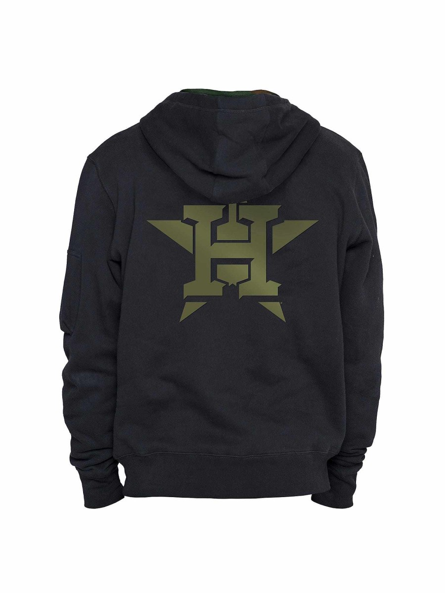 Mlb Alpha Industries Mlb X Alpha X New Era Hoodies, T-Shirts Und Shorts | Houston Astros X Alpha X New Era Kapuzenpullover Schwarz