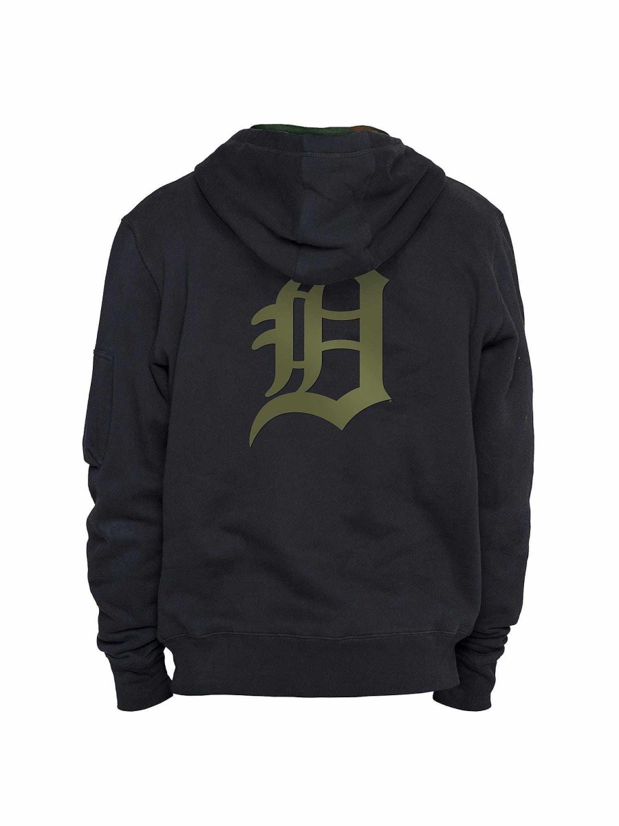 Mlb Alpha Industries Mlb X Alpha X New Era Hoodies, T-Shirts Und Shorts | Detroit Tigers X Alpha X New Era Kapuzenpullover Schwarz