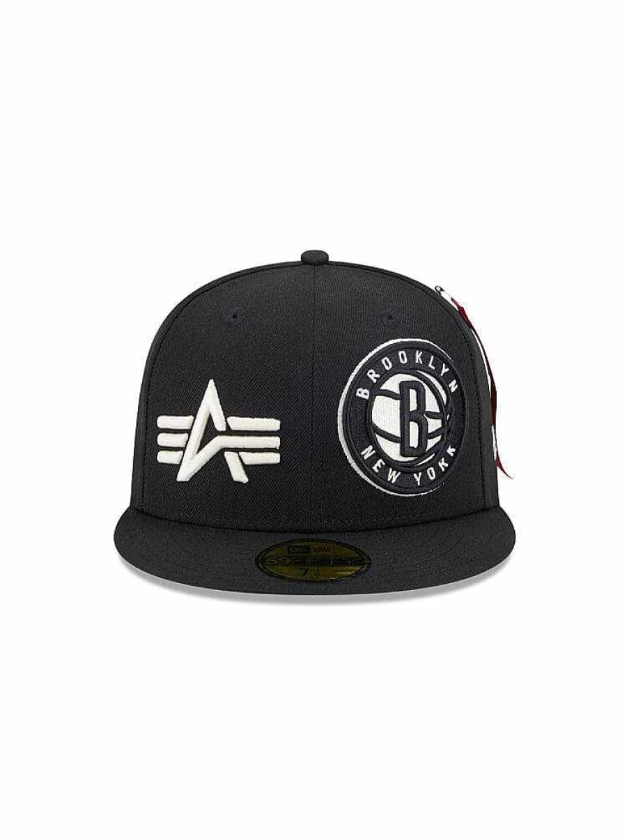 Nba Alpha Industries Nba X Alpha X New Era Hute | Brooklyn Nets X Alpha X New Era 59Fifty Fitted Cap Schwarz