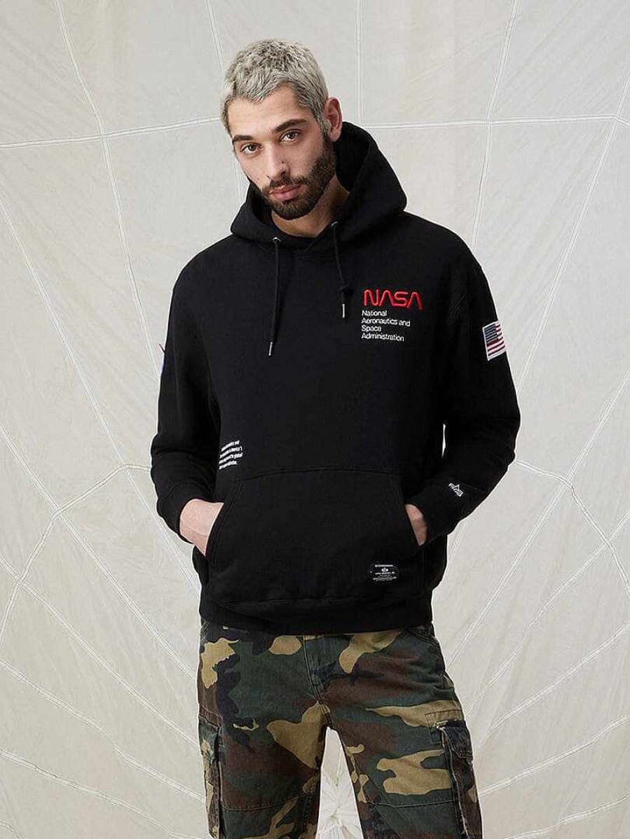 Manner Alpha Industries Hoodies + Sweatshirts | Kapuzenpullover Mit Nasa-Wurm-Logo