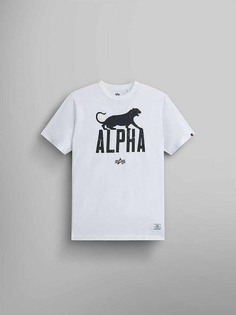 Manner Alpha Industries T-Shirts | Alpha Leopard T-Shirt Weis