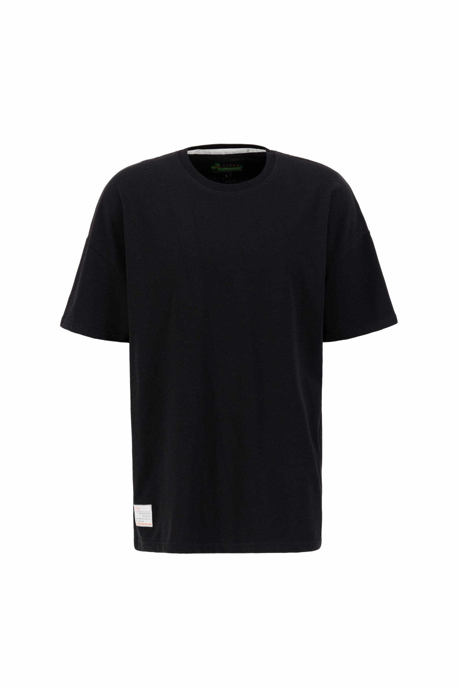 Manner Alpha Industries T-Shirts | T-Shirt Mit Recyceltem Label Schwarz