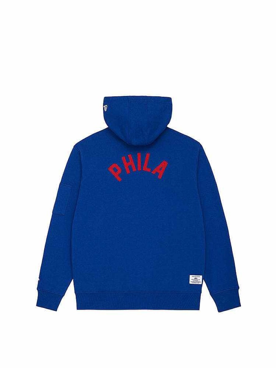 Nba Alpha Industries Nba X Alpha X New Era Hoodies, T-Shirts Und Shorts | Philadelphia 76Ers X Alpha X New Era Kapuzenpullover Blau