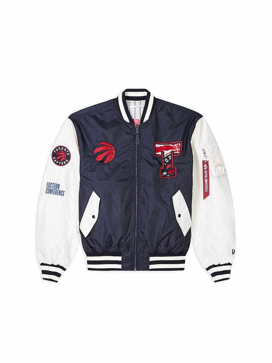 Nba Alpha Industries Nba X Alpha X New Era Bomberjacken | Toronto Raptors X Alpha X New Era L-2B Bomberjacke Schwarz