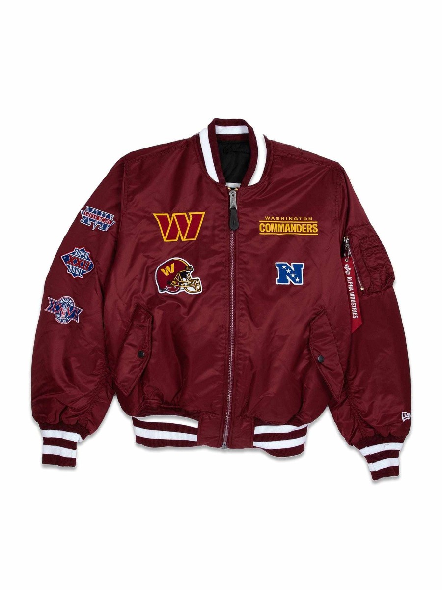 Nfl Alpha Industries Nfl X Alpha X New Era Bomberjacken | Washington Commanders X Alpha X New Era Ma-1 Bomberjacke Burgund