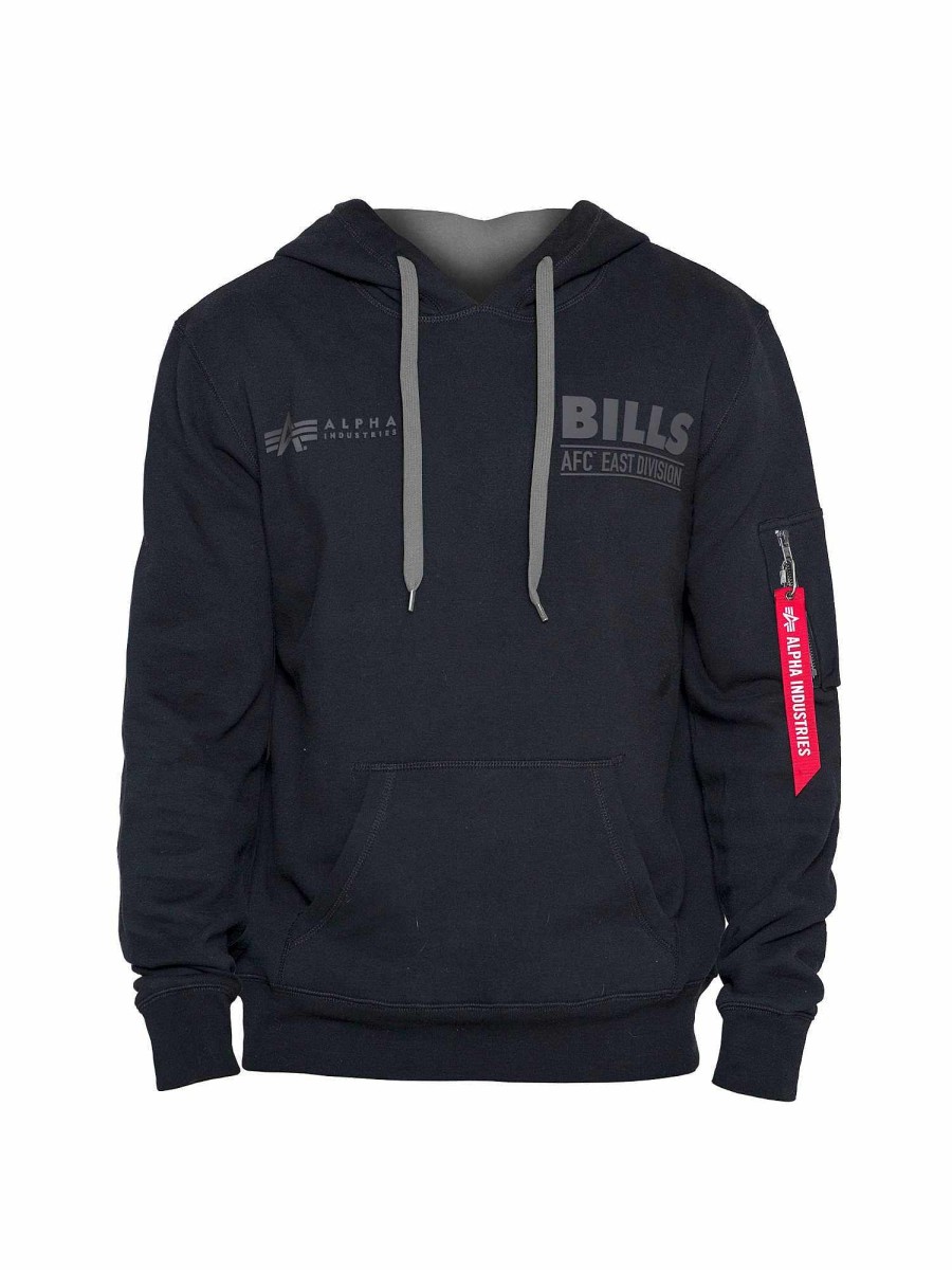 Nfl Alpha Industries Nfl X Alpha X New Era Kapuzenpullover | Buffalo Bills X Alpha X New Era Hoodie (Historisches Logo) Schwarz