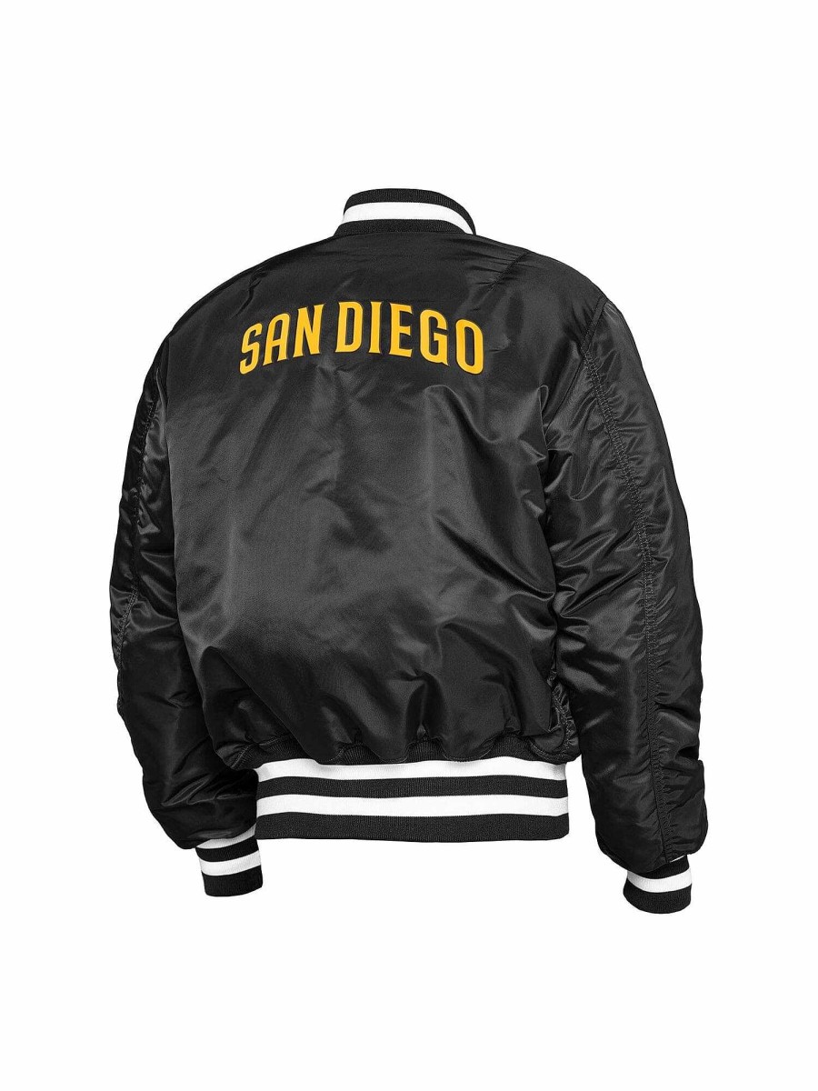 Mlb Alpha Industries Mlb X Alpha X New Era Bomberjacken | San Diego Padres X Alpha X New Era Ma-1 Bomberjacke Schwarz