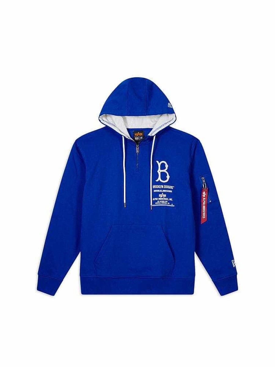 Mlb Alpha Industries Mlb X Alpha X New Era Hoodies, T-Shirts Und Shorts | Brooklyn Dodgers X Alpha X New Era Kapuzenpullover Blau