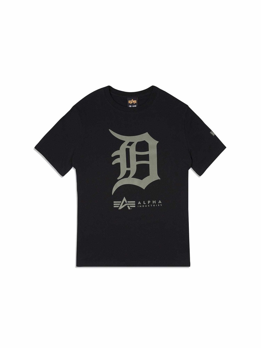 Mlb Alpha Industries Mlb X Alpha X New Era Hoodies, T-Shirts Und Shorts | Detroit Tigers X Alpha X New Era T-Shirt Schwarz