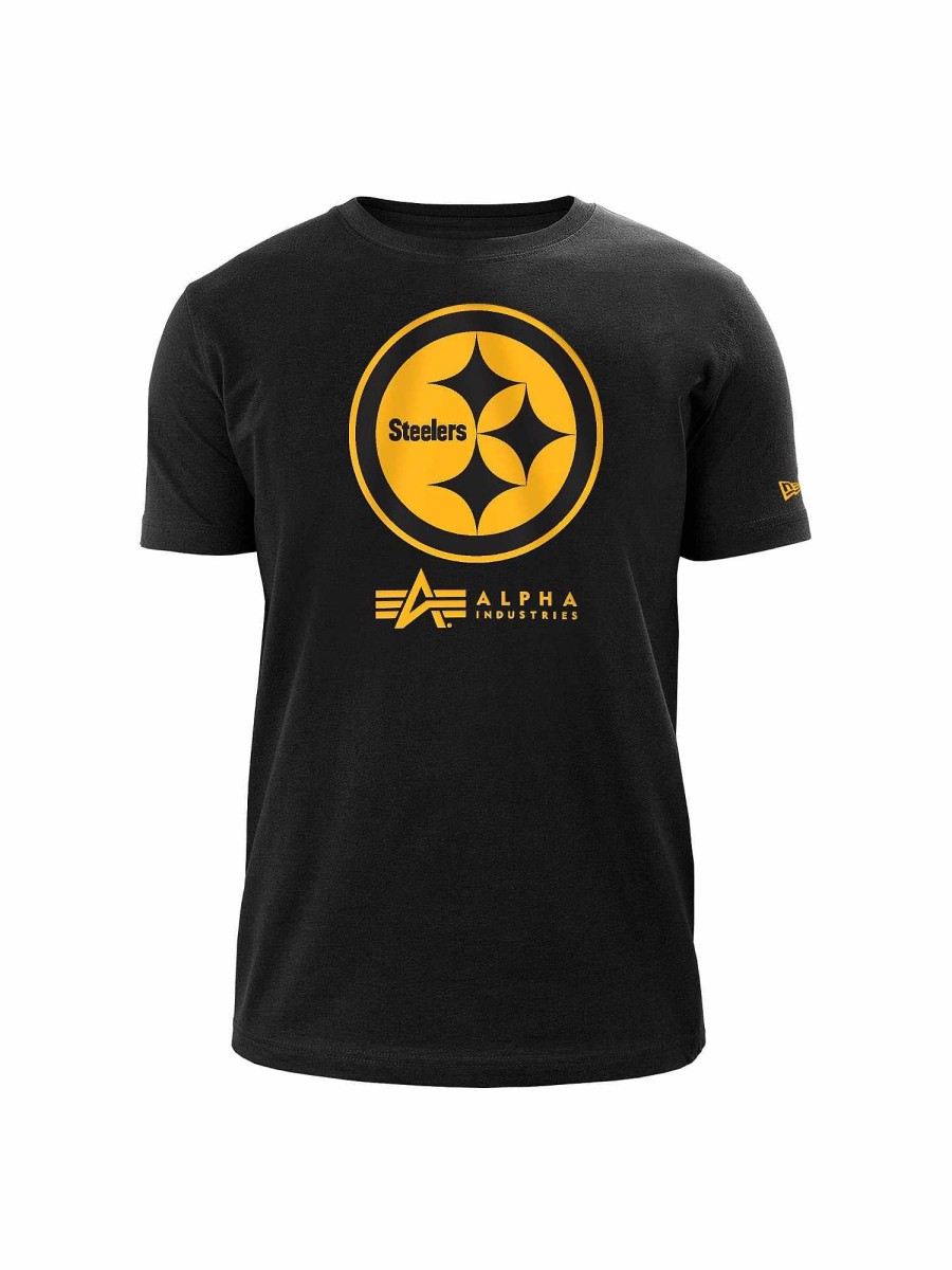 Nfl Alpha Industries Nfl X Alpha X New Era T-Shirts | Pittsburgh Steelers X Alpha X New Era T-Shirt Schwarz