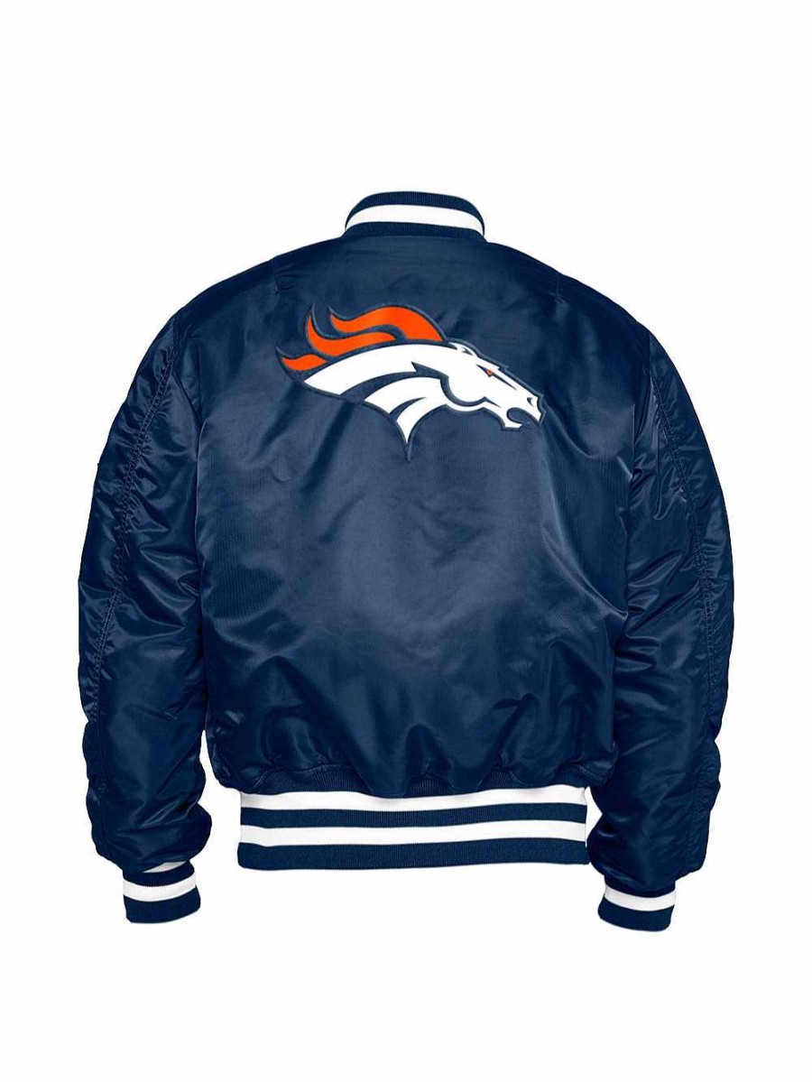 Nfl Alpha Industries Nfl X Alpha X New Era Bomberjacken | Denver Broncos X Alpha X New Era Ma-1 Bomberjacke Nachbildung Blau