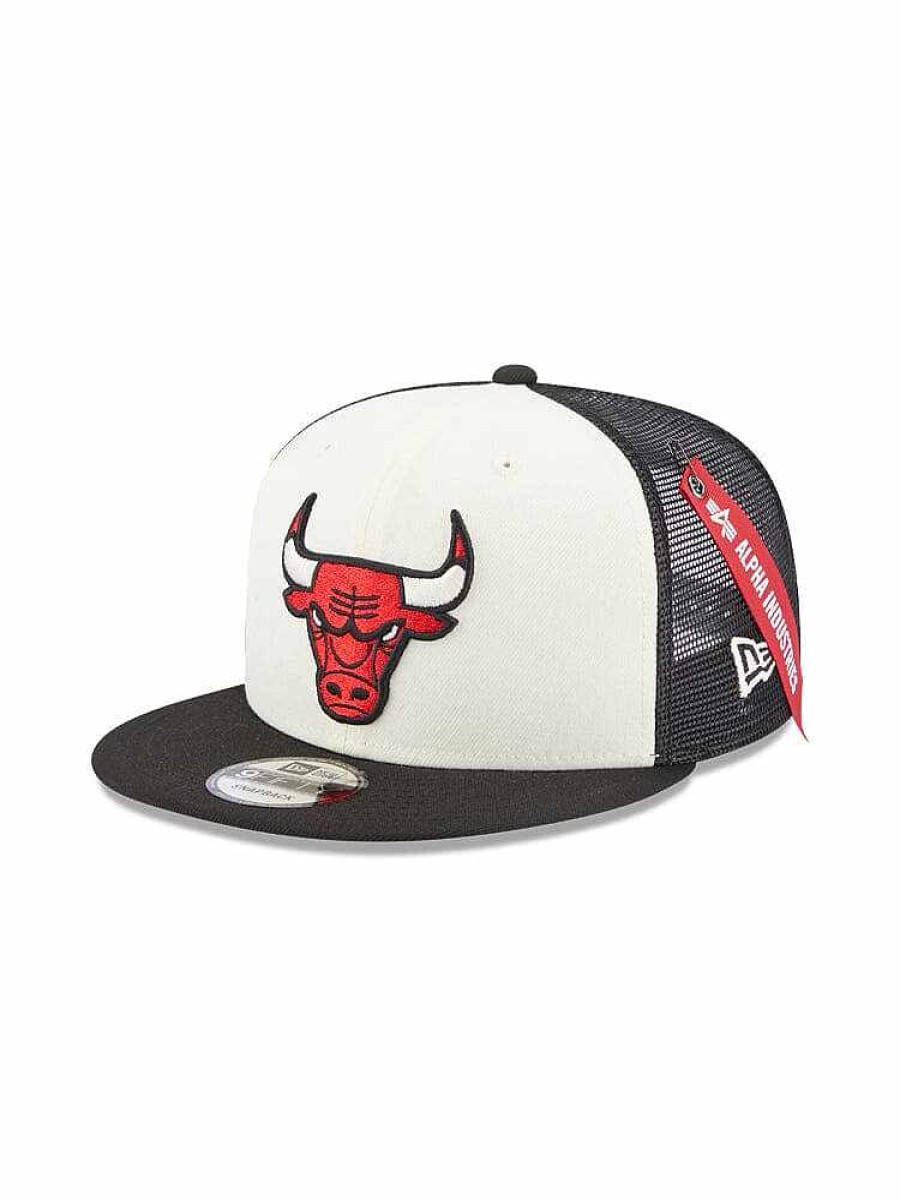 Nba Alpha Industries Nba X Alpha X New Era Hute | Chicago Bulls X Alpha X New Era 950 Kappe Schwarz