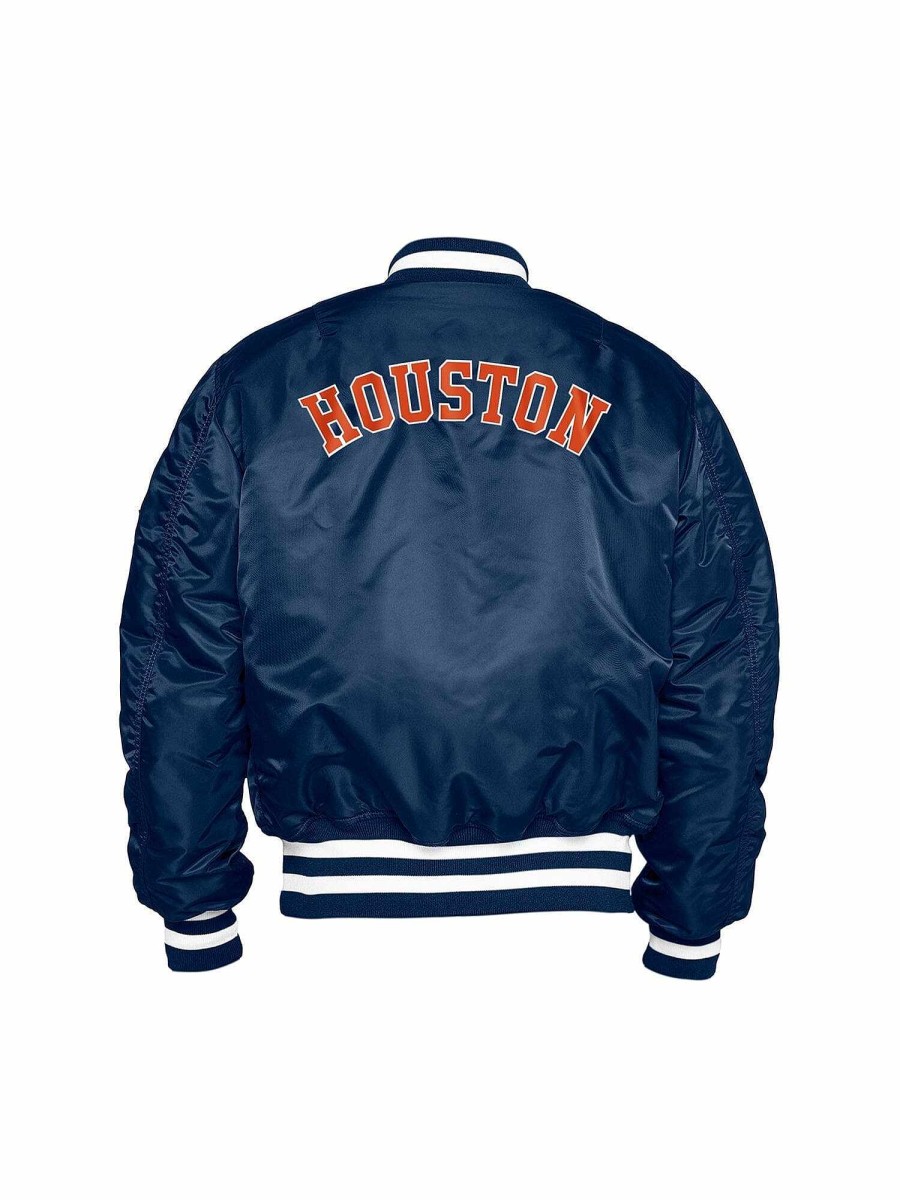 Mlb Alpha Industries Mlb X Alpha X New Era Bomberjacken | Houston Astros X Alpha X New Era Ma-1 Bomberjacke Blau