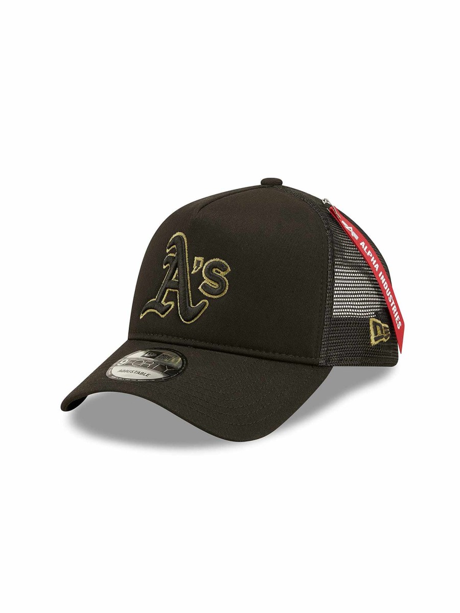 Mlb Alpha Industries Mlb X Alpha X New Era Kappen | Oakland Athletics X Alpha X New Era 940 Kappe Schwarz