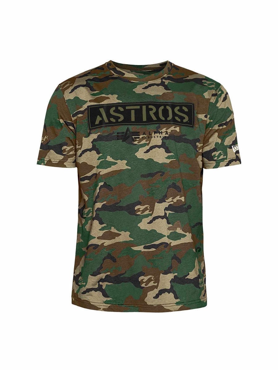 Mlb Alpha Industries Mlb X Alpha X New Era Hoodies, T-Shirts Und Shorts | Houston Astros X Alpha X New Era T-Shirt Camo