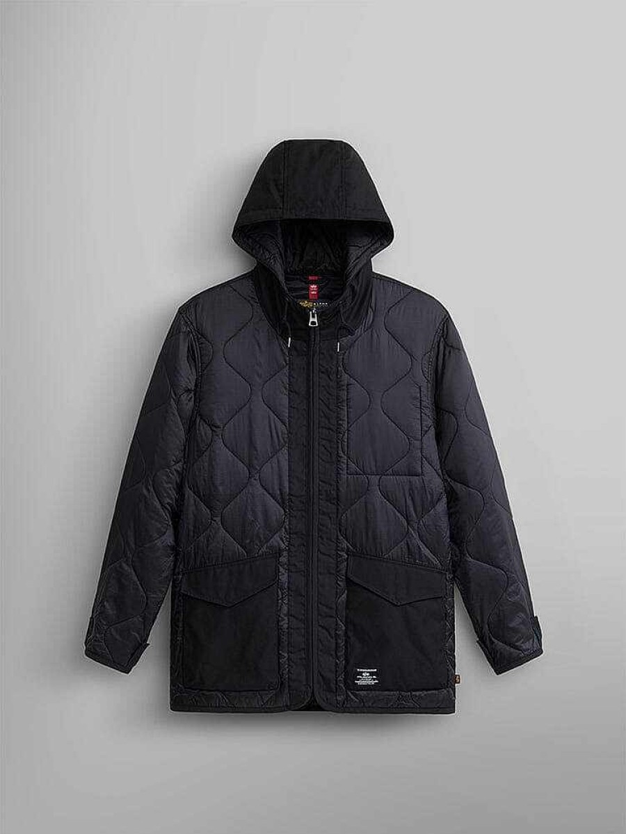 Manner Alpha Industries Oberbekleidung | Gestepptes Fischschwanzfutter Schwarz