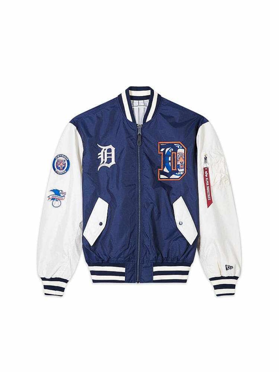 Mlb Alpha Industries Mlb X Alpha X New Era Bomberjacken | Detroit Tigers X Alpha X New Era L-2B Bomberjacke Marine