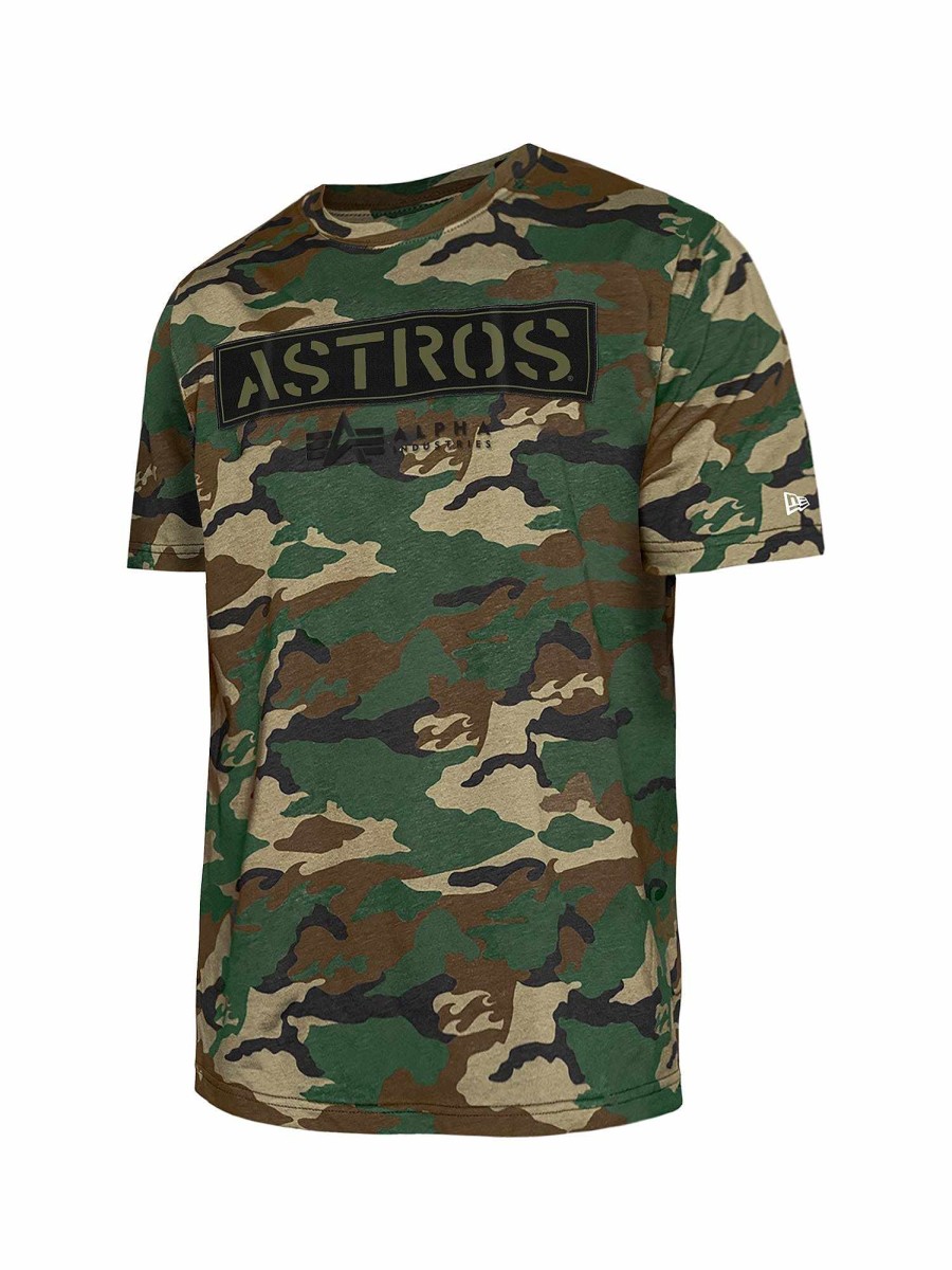 Mlb Alpha Industries Mlb X Alpha X New Era Hoodies, T-Shirts Und Shorts | Houston Astros X Alpha X New Era T-Shirt Camo