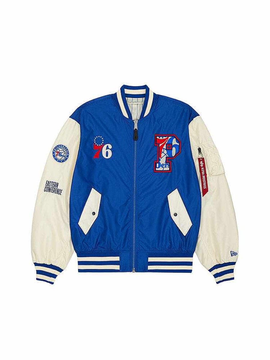 Nba Alpha Industries Nba X Alpha X New Era Bomberjacken | Philadelphia 76Ers X Alpha X New Era L-2B Bomberjacke Marine