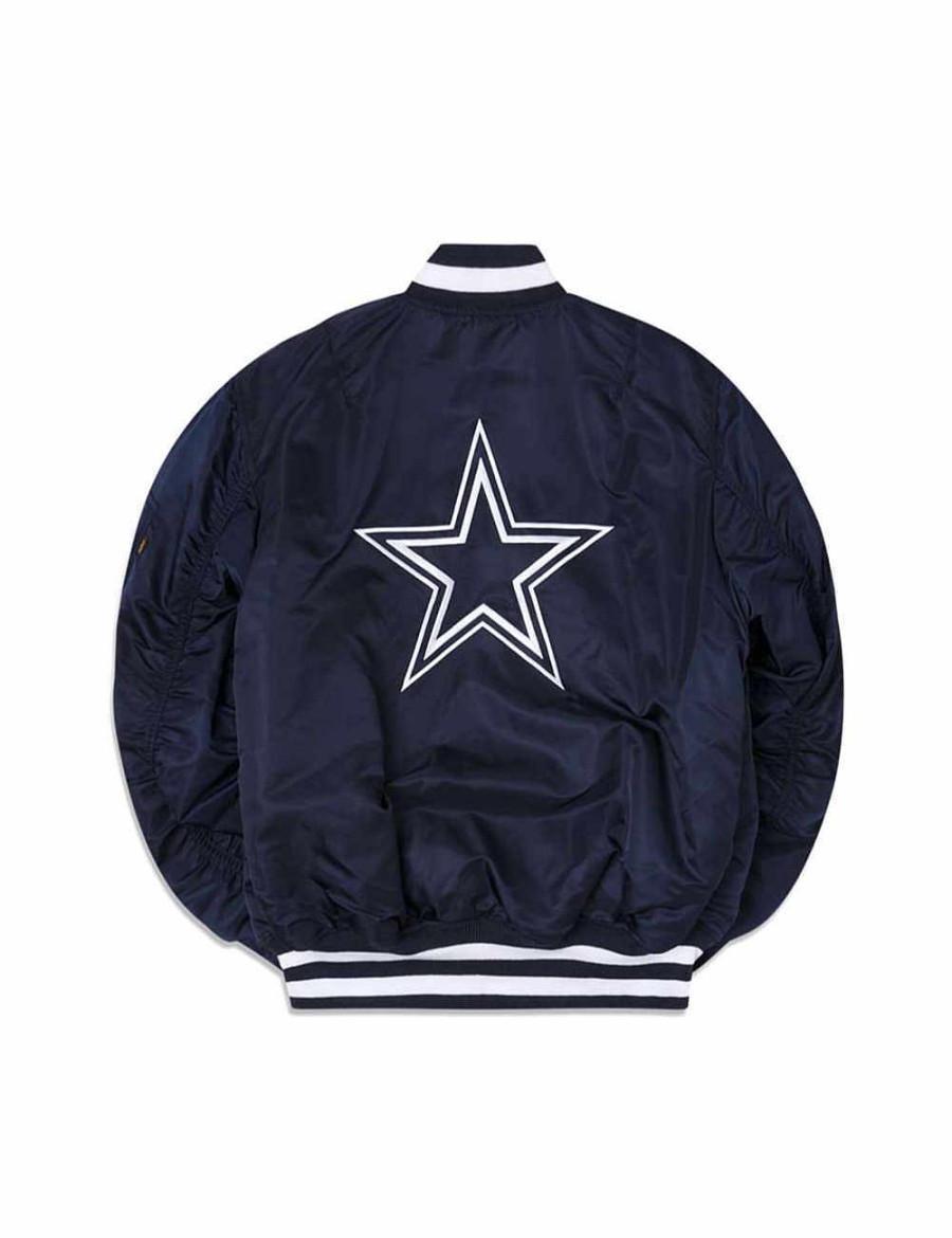 Nfl Alpha Industries Nfl X Alpha X New Era Bomberjacken | Dallas Cowboys X Alpha X New Era Ma-1 Bomberjacke Nachbildung Blau