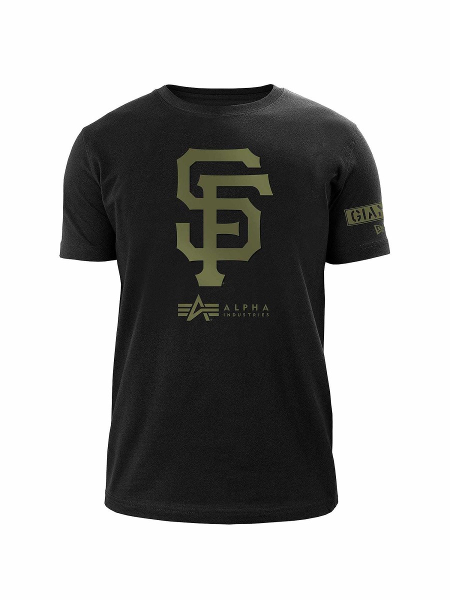 Mlb Alpha Industries Mlb X Alpha X New Era Hoodies, T-Shirts Und Shorts | San Francisco Giants X Alpha X New Era T-Shirt Schwarz