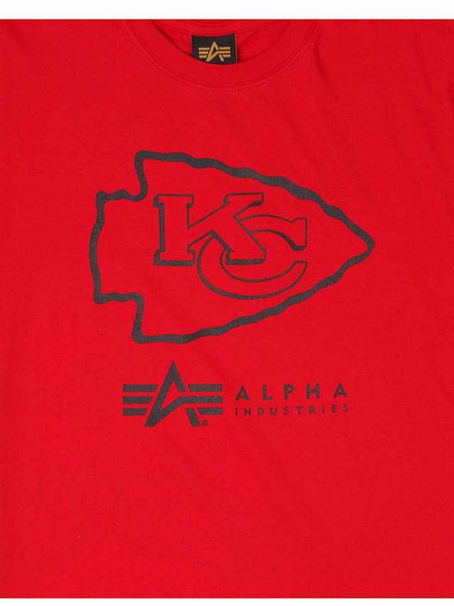 Nfl Alpha Industries Nfl X Alpha X New Era T-Shirts | Kansas City Chiefs X Alpha X New Era T-Shirt Rot