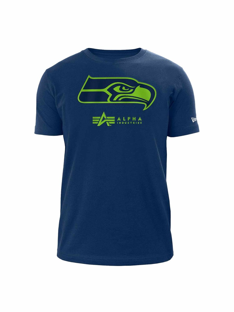 Nfl Alpha Industries Nfl X Alpha X New Era T-Shirts | Seattle Seahawks X Alpha X New Era T-Shirt Blau