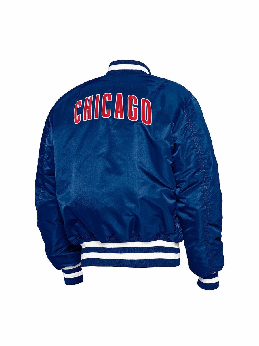 Mlb Alpha Industries Mlb X Alpha X New Era Bomberjacken | Chicago Cubs X Alpha X New Era Ma-1 Bomberjacke Pazifikblau