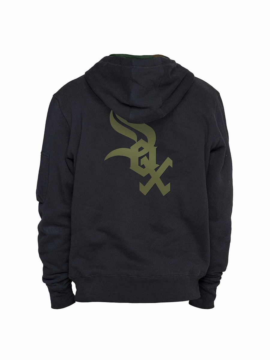 Mlb Alpha Industries Mlb X Alpha X New Era Hoodies, T-Shirts Und Shorts | Chicago White Sox X Alpha X New Era Kapuzenpullover Schwarz