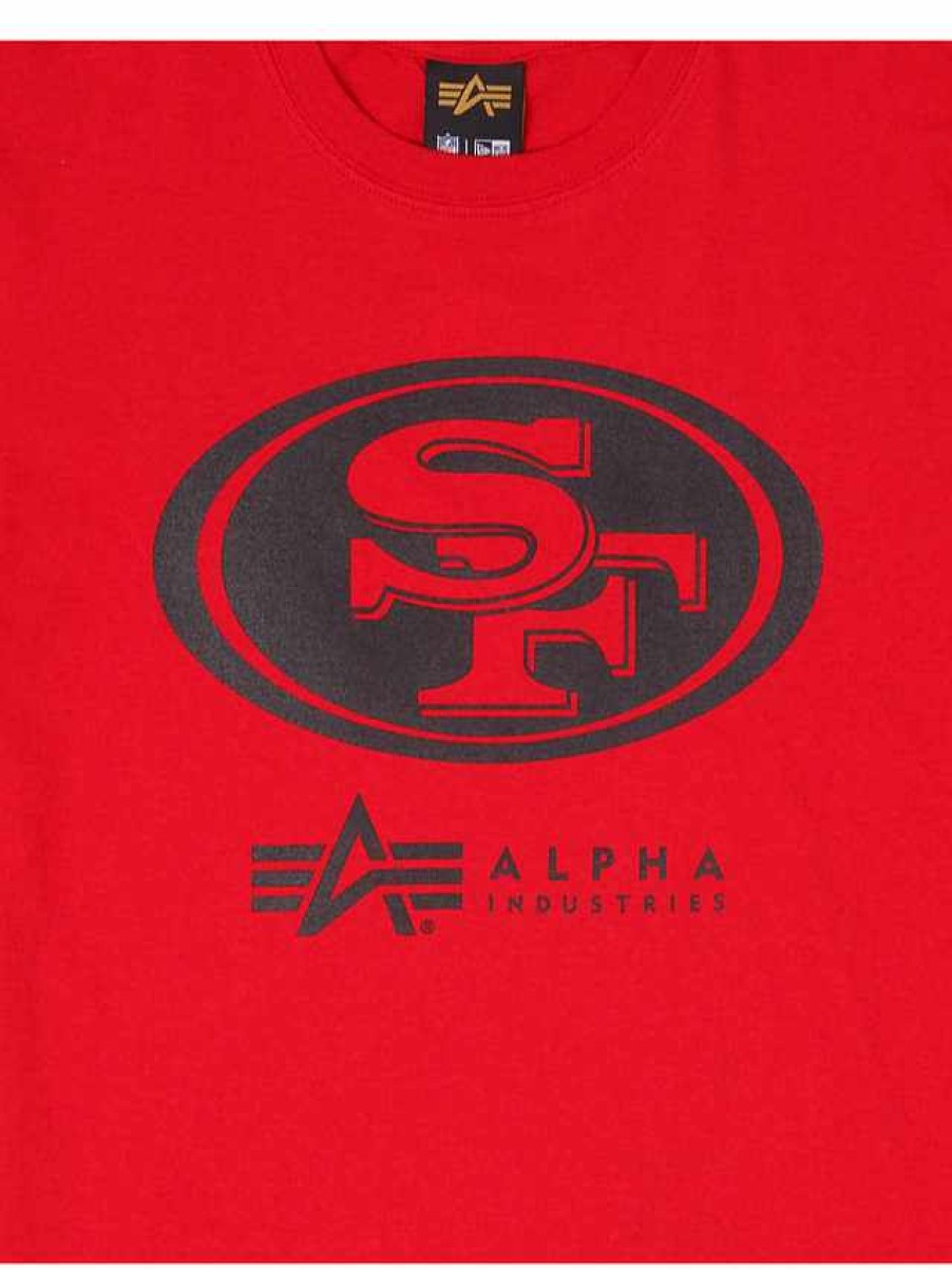 Nfl Alpha Industries Nfl X Alpha X New Era T-Shirts | San Francisco 49Ers X Alpha X New Era T-Shirt Rot