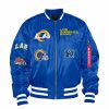 Nfl Alpha Industries Nfl X Alpha X New Era Bomberjacken | Los Angeles Rams X Alpha X New Era Ma-1 Bomberjacke Pazifikblau