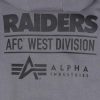 Nfl Alpha Industries Nfl X Alpha X New Era Kapuzenpullover | Las Vegas Raiders X Alpha X New Era Kapuzenpullover Grau