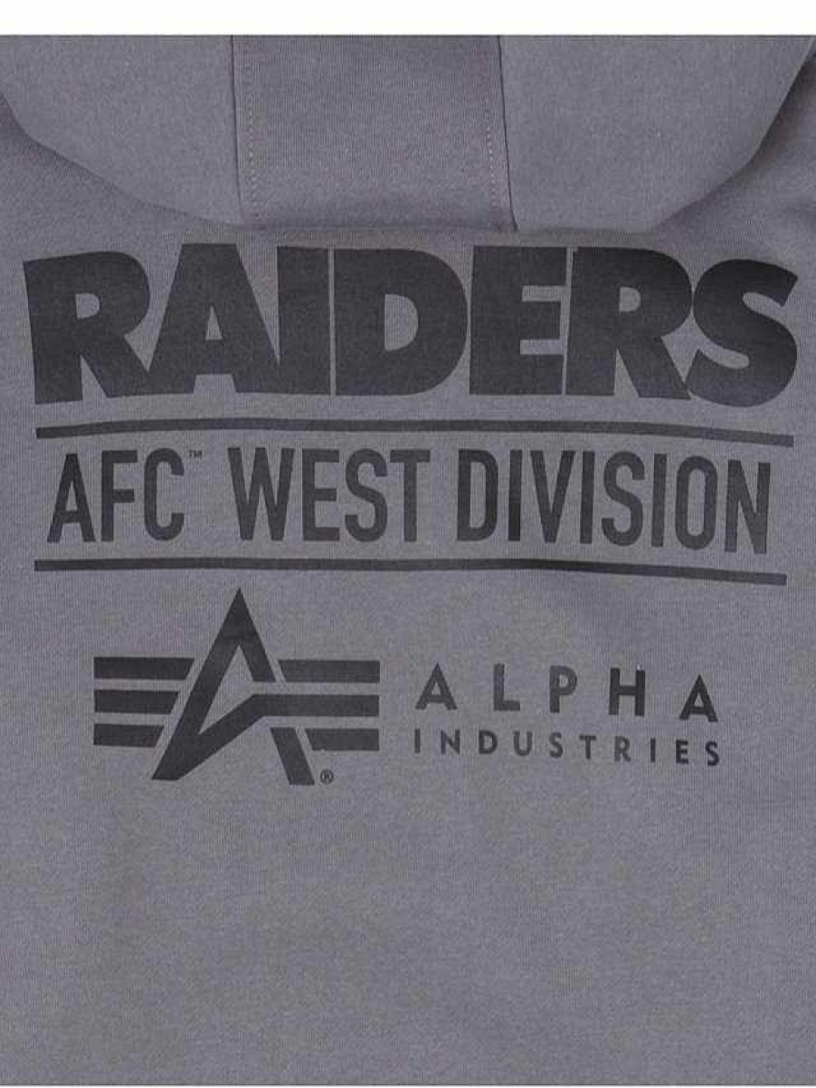 Nfl Alpha Industries Nfl X Alpha X New Era Kapuzenpullover | Las Vegas Raiders X Alpha X New Era Kapuzenpullover Grau