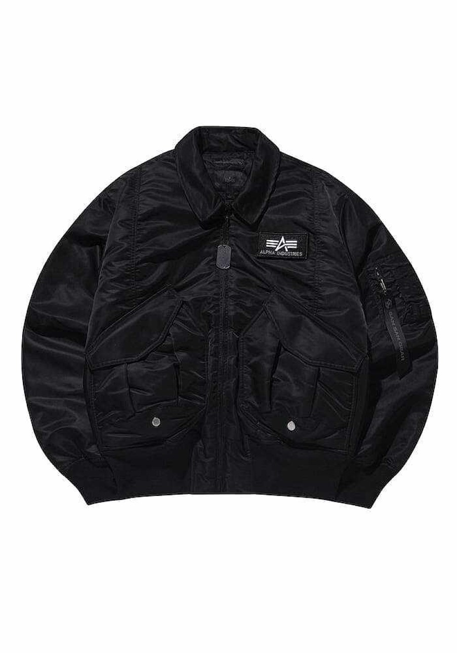 Manner Alpha Industries Oberbekleidung | Alpha X San San Gear Cwu 45/P Bomberjacke Schwarz