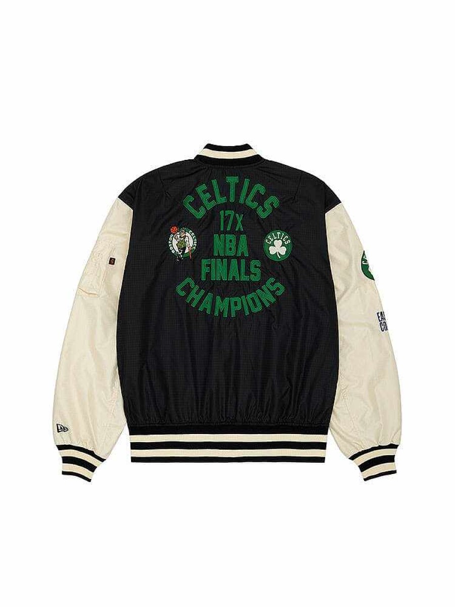 Nba Alpha Industries Nba X Alpha X New Era Bomberjacken | Boston Celtics X Alpha X New Era L-2B Bomberjacke Schwarz