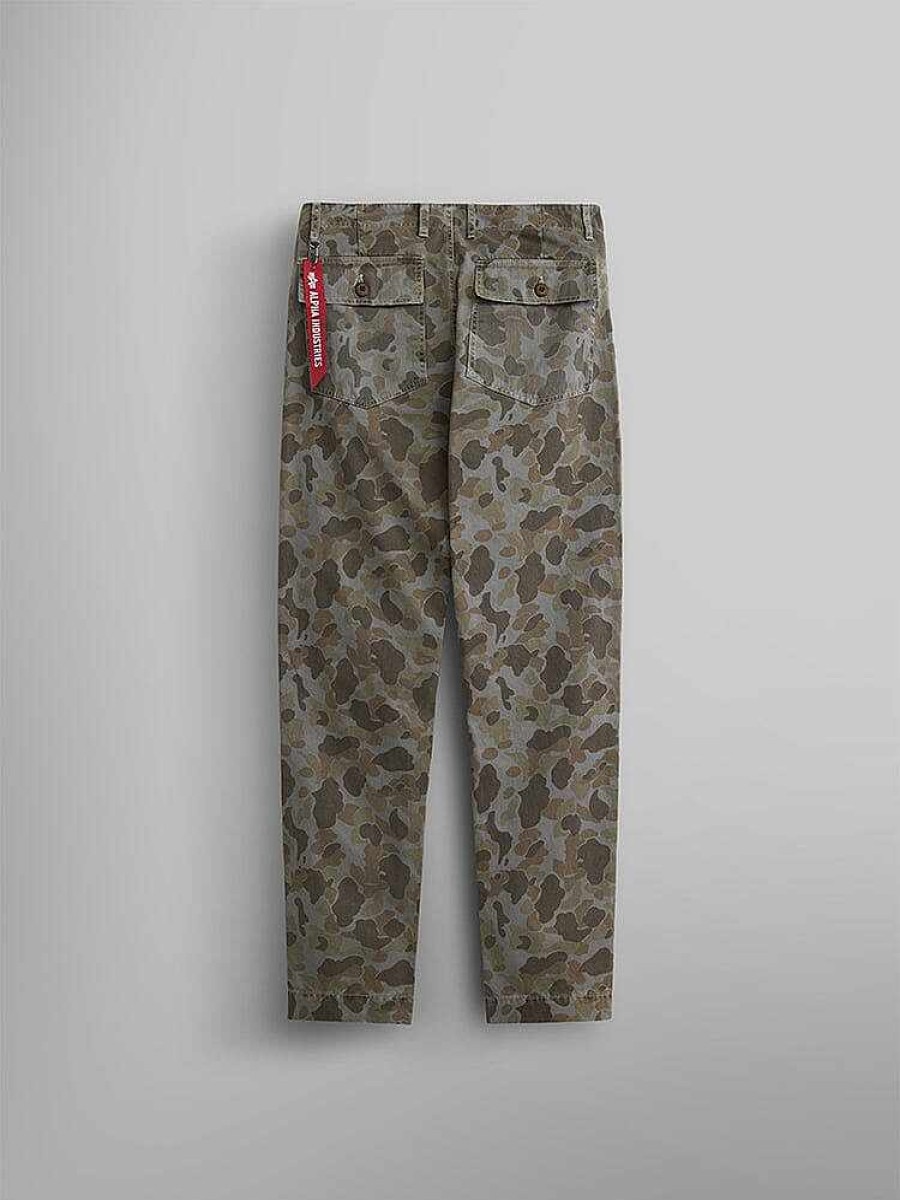 Manner Alpha Industries Hosen + Shorts | Fatigue Battlewash-Hose Braunes Froschleder-Camouflage