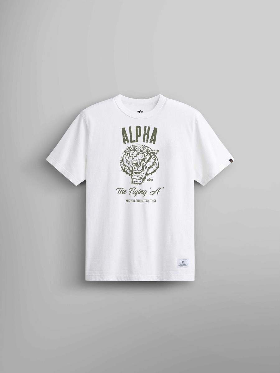 Manner Alpha Industries T-Shirts | Alpha Tiger T-Shirt Weis