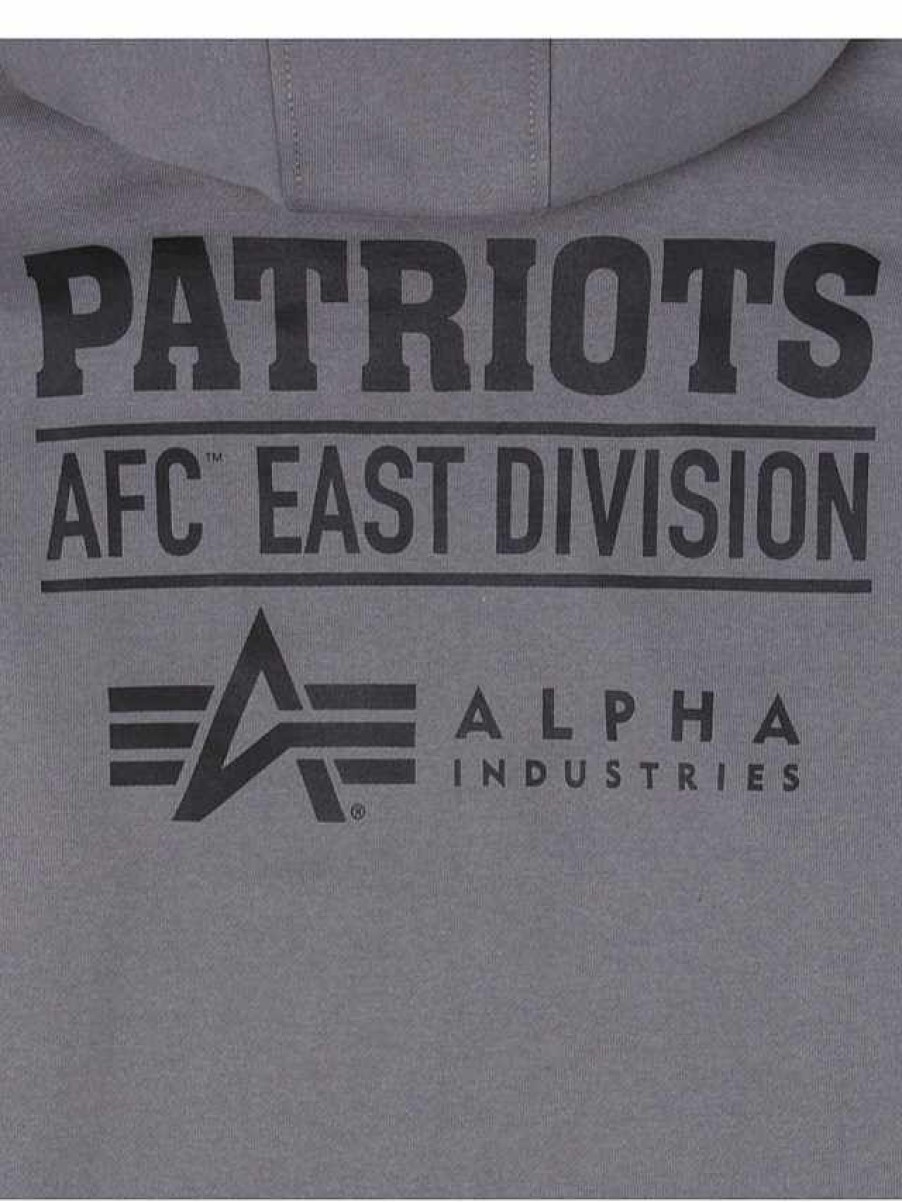 Nfl Alpha Industries Nfl X Alpha X New Era Kapuzenpullover | New England Patriots X Alpha X New Era Kapuzenpullover Grau