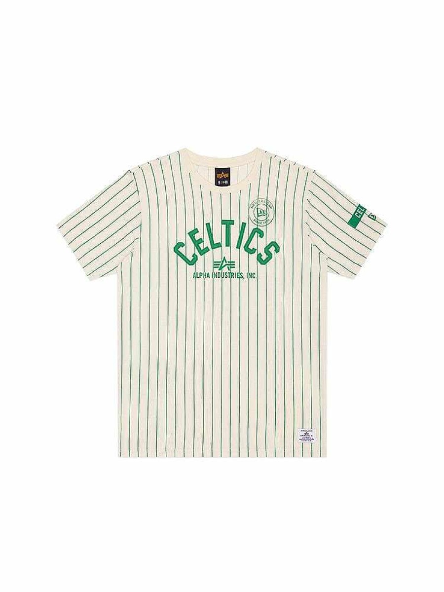 Nba Alpha Industries Nba X Alpha X New Era Hoodies, T-Shirts Und Shorts | Boston Celtics X Alpha X New Era T-Shirt Weis