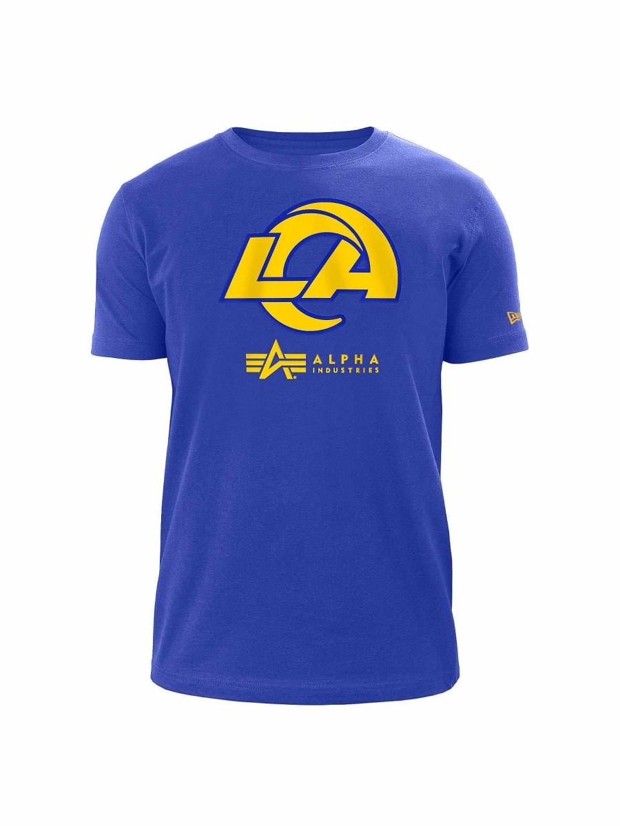 Nfl Alpha Industries Nfl X Alpha X New Era T-Shirts | Los Angeles Rams X Alpha X New Era T-Shirt Blau