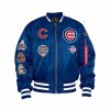 Mlb Alpha Industries Mlb X Alpha X New Era Bomberjacken | Chicago Cubs X Alpha X New Era Ma-1 Bomberjacke Pazifikblau