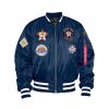 Mlb Alpha Industries Mlb X Alpha X New Era Bomberjacken | Houston Astros X Alpha X New Era Ma-1 Bomberjacke Blau