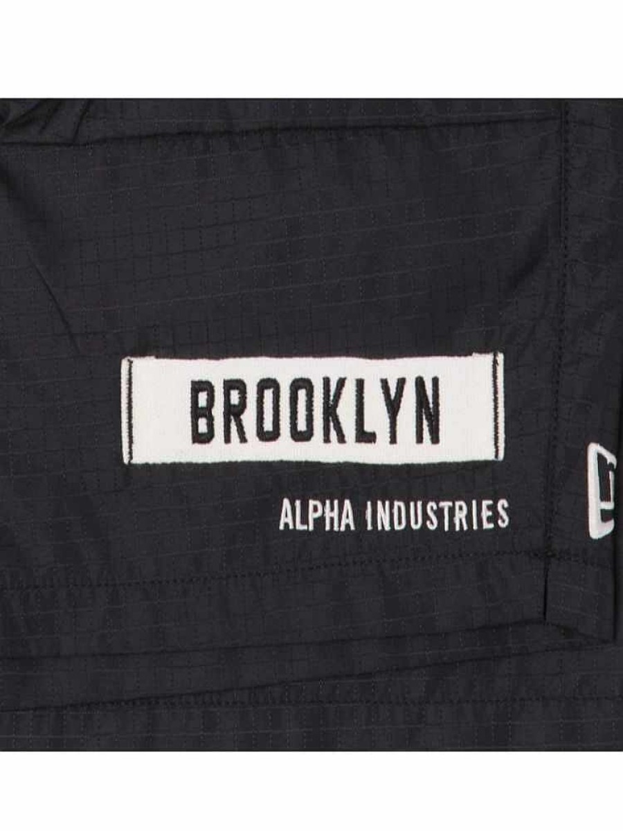 Nba Alpha Industries Nba X Alpha X New Era Hoodies, T-Shirts Und Shorts | Brooklyn Nets X Alpha X New Era Nylonshorts Schwarz