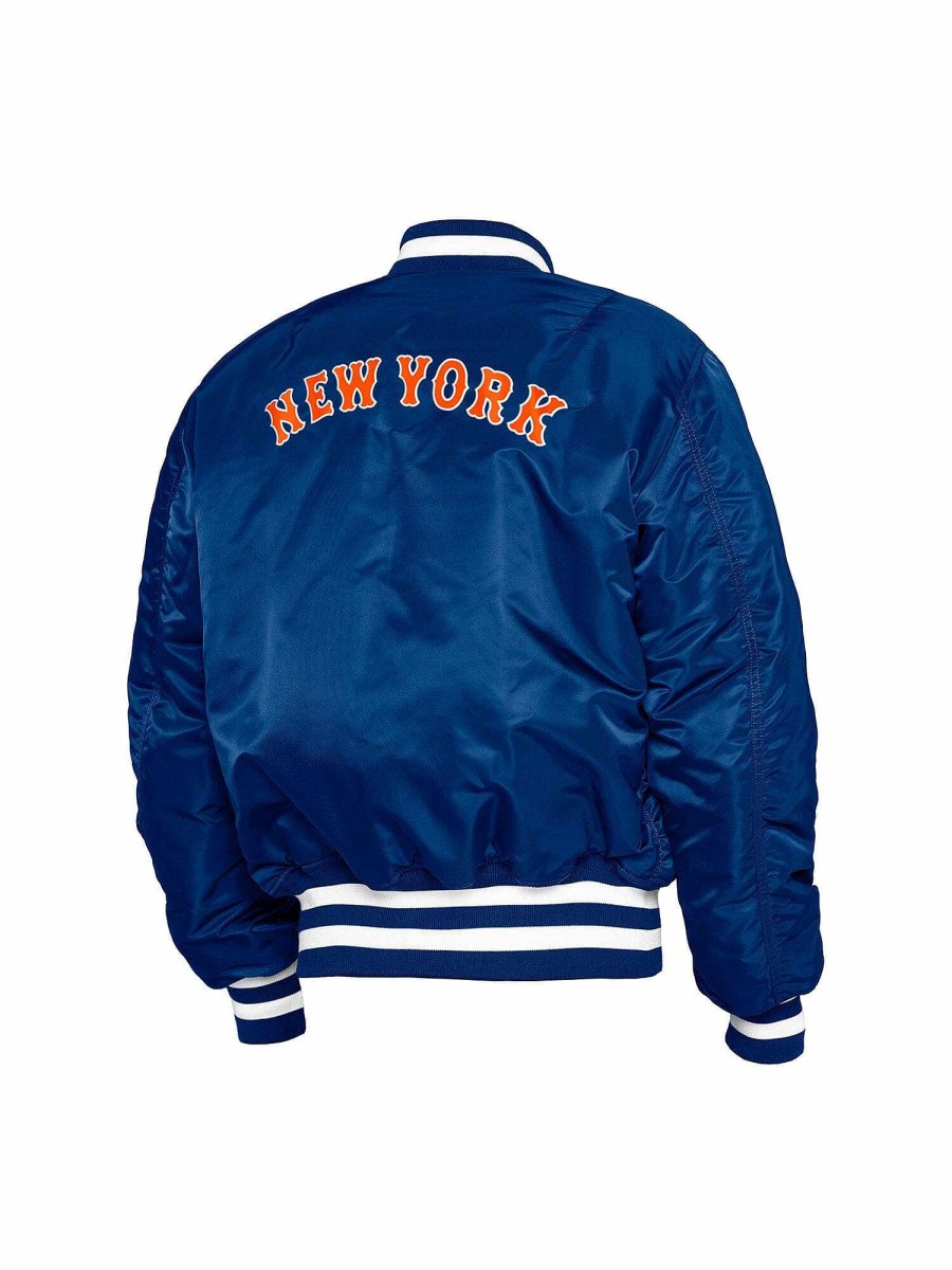 Mlb Alpha Industries Mlb X Alpha X New Era Bomberjacken | New York Mets X Alpha X New Era Ma-1 Bomberjacke Pazifikblau