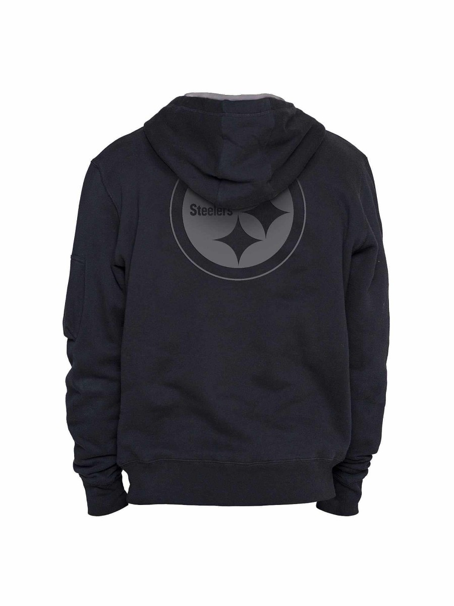 Nfl Alpha Industries Nfl X Alpha X New Era Kapuzenpullover | Pittsburgh Steelers X Alpha X New Era Kapuzenpullover Schwarz