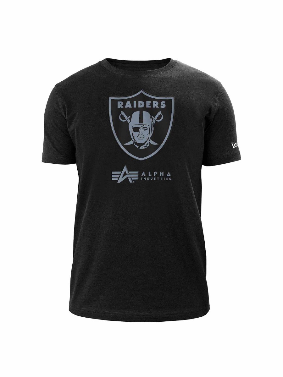 Nfl Alpha Industries Nfl X Alpha X New Era T-Shirts | Las Vegas Raiders X Alpha X New Era T-Shirt Schwarz