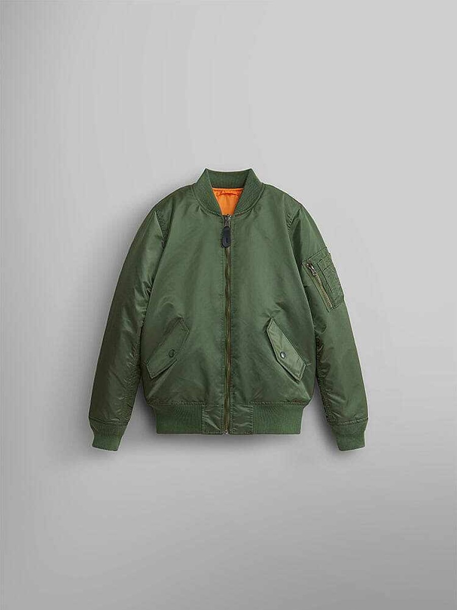 Jugend Alpha Industries Bomberjacken | Ma-1 Bomberjacke Y Salbeigrun