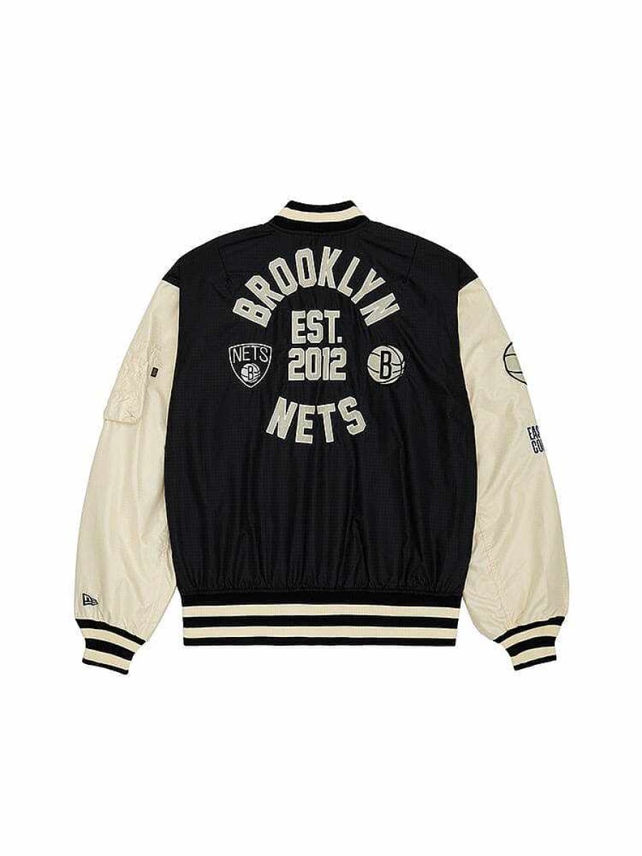 Nba Alpha Industries Nba X Alpha X New Era Bomberjacken | Brooklyn Nets X Alpha X New Era L-2B Bomberjacke Schwarz