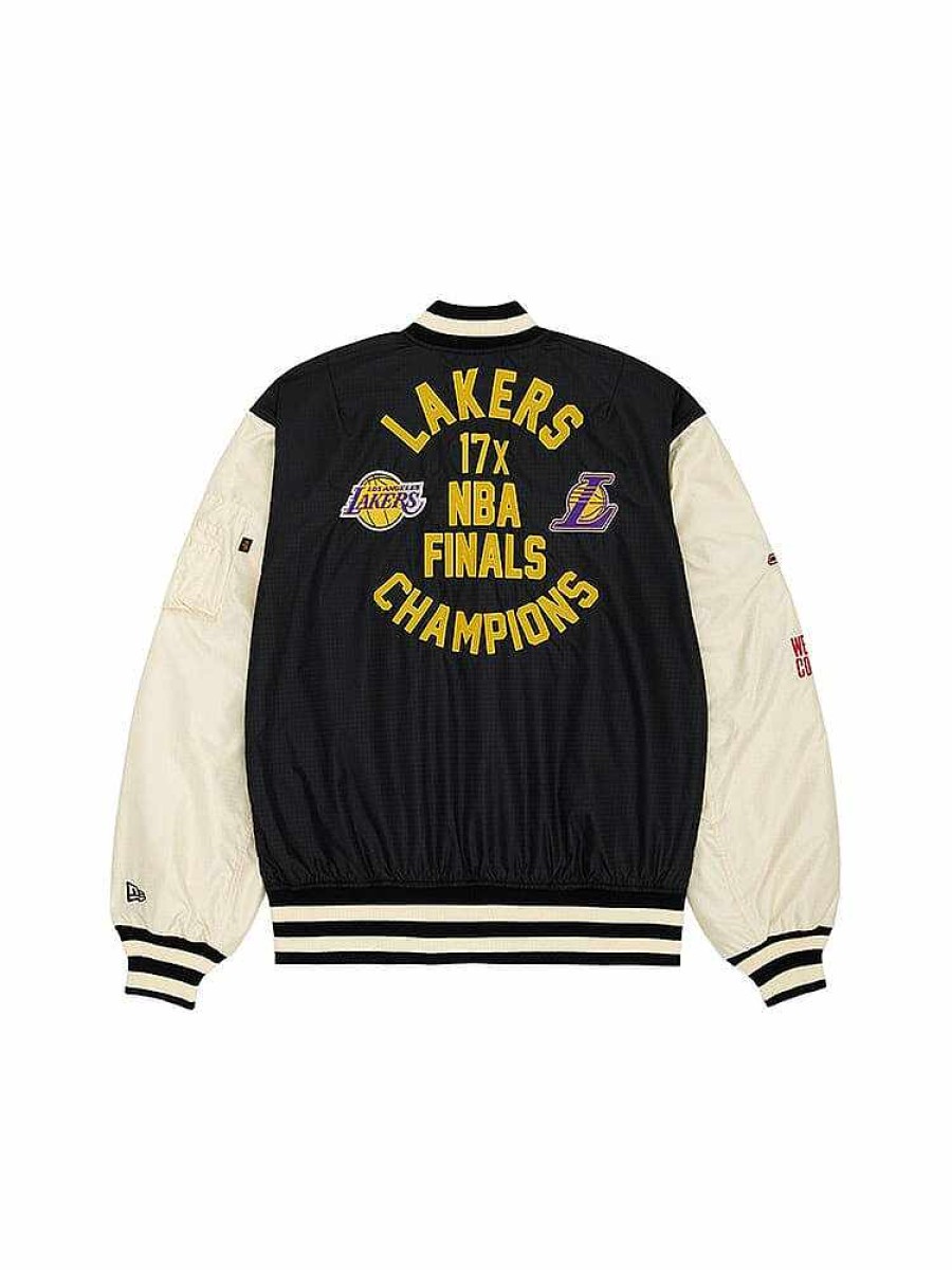 Nba Alpha Industries Nba X Alpha X New Era Bomberjacken | Los Angeles Lakers X Alpha X New Era L-2B Bomberjacke Schwarz